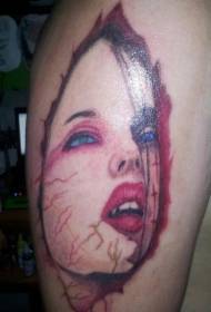 arm red vampire woman tattoo pattern