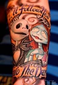bracciu cute cartoon cartoon zombie sposa di mudellu di tatuaggi
