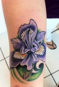 ແຂນກາຕູນສີເຢັນຮູບແບບ tattoo ດອກ iris
