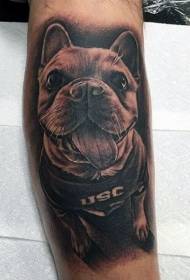 arm grappige glimlach hond realistische tattoo patroon