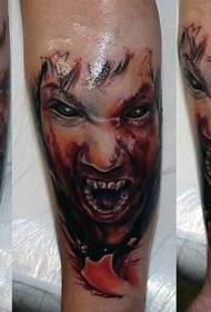 Gorgeous scary bloody vampire arm tattoo pattern