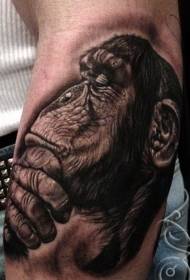 arm thinking chimpanzee realistic tattoo pattern