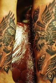 ແຂນ butterfly ສີແລະຮູບແບບ tattoo phoenix ທີ່ດີເລີດ
