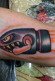 cute cartoon colored bullet arm tattoo pattern