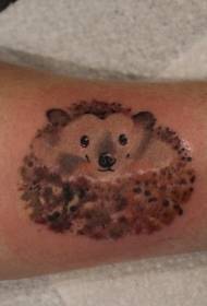 arm cute curled hedgehog tattoo pattern