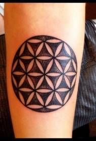 patrón de tatuaje floral negro áspero del brazo 13636 - Patrón de tatuaje de brazo de hibisco hawaiano púrpura