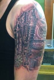 Arm Realistic Color Mechanical Tattoo Pattern
