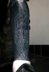 maravilhoso, pintado à mão, preto e branco, Buddha, braço, tatuagem, padrão