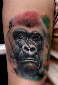 arm cool realistic realistic Gorilla head tattoo pattern