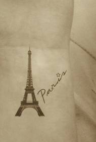 elegantan uzorak Tattoo sa rukom Paris Eiffel Tower