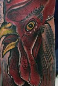 मजेदार रंगीबेरंगी वास्तववादी कोंबडा आर्म टॅटू नमुना