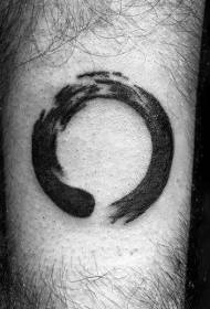 arm simple black ink round tattoo pattern