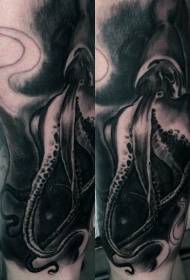 Arm black big octopus personality tattoo pattern