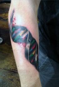 brazo símbolo colorido patrón de tatuaxe de símbolo de ADN