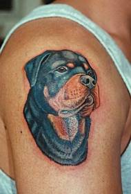 grand beau motif de tatouage de Rottweiler
