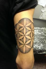 ročno plemenski slog, črna pika, cvetlična dekoracija) Tattoo pattern