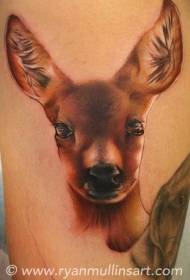 simple color cute deer arm tattoo pattern