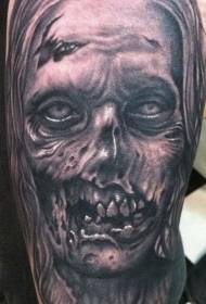 рука рэалістычны шаблон татуіроўкі зомбі монстра