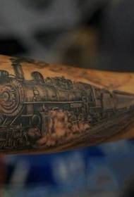 bras train à vapeur rétro) modèle de tatouage personnalisé