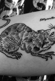 arm huge evil black and white mouse tattoo pattern