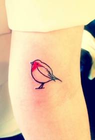 cute red bird arm tattoo pattern