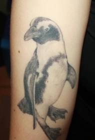 ink painting style small penguin tattoo pattern