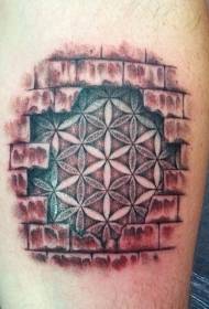 braço flor da vida e parede telha tatuagem padrão