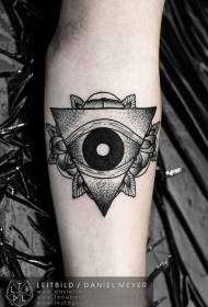 point de bras épine triangle et motif de tatouage des yeux