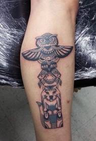 arm tribal style statue animal tattoo pattern