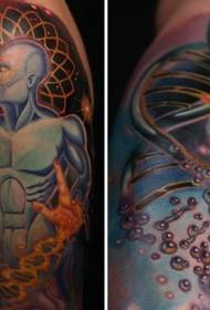 Pola Ilmu Tema Lengan Corak Tattoo DNA Colour Van Gogh