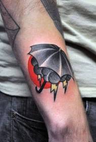 vörös nap és esernyő villám kar tetoválás minta