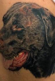 Color de braç realista patró de tatuatge de gos avatar