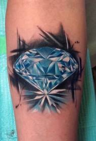 mali realistični uzorak za tetovažu plavog čistog dijamanta