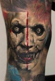 arm Horror style colored vampire monster tattoo pattern