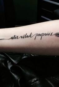 malá ruka roztomilé peří s písmeny černé šedé tetování vzor