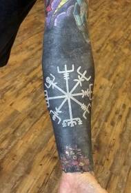 классикалық ақ рулық сәндік қолтық татуировкасы