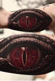 lengan realistik mengerikan corak tatu mata merah reptilia