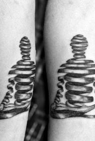 ročno okrašena zasnova humanoidnega traku črnega vzorca tatoo