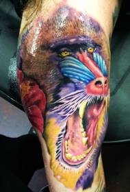 ხბოს მშვენიერი ფერადი baboon avatar tattoo ნიმუში