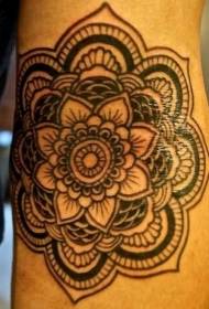 patró de tatuatge de flor de mandala negra de braç
