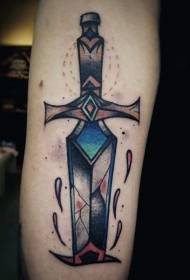 Kulay ng Cartoon Fantasy Dagger Arm Tattoo Pattern