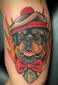 cute colorful Rottweiler arm tattoo pattern