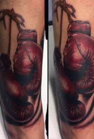 arm realistic red boxing gloves tattoo pattern