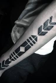 käsivarsi musta geometrinen heimo nuoli tatuointi malli