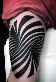 arm scary) Black thick line hypnotic tattoo pattern