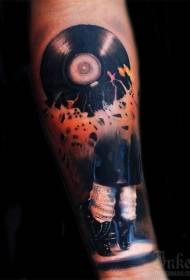 model de tatuaj înregistrare culoare muzică braț model