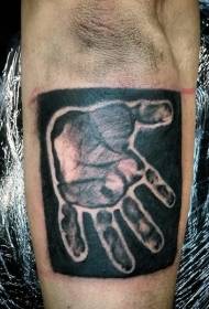 рака едноставна црно-бела дланка шема на тетоважи