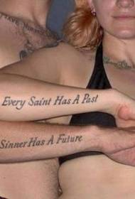 par armlet elsker engelsk brev tatoveringsmønster