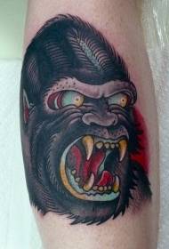 old school angry gorilla arm tattoo pattern