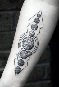 black space planet parade arm tattoo pattern